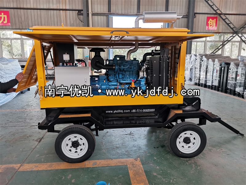 2022年11月10日，50kw玉柴發(fā)電機組防雨型移動拖車發(fā)貨南寧某工業(yè)園
